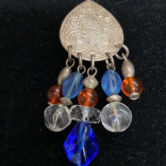 BAER SF Marjorie Baer Silvertone Clip Earrings with Dangles VGC - Picture 4 of 8